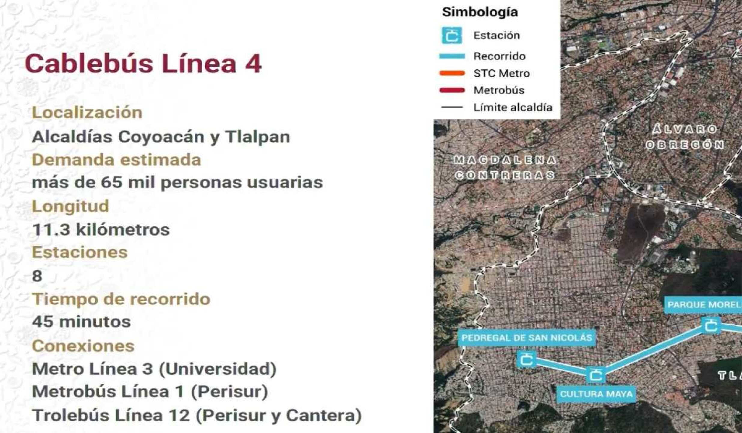 Mapa Cable Bus Clara Brugada presenta proyecto de Línea 4 del Cablebús en CDMX: