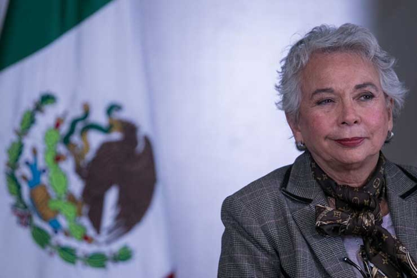 Olga Sánchez Cordero, secretaria de Gobernación, durante la presentación.