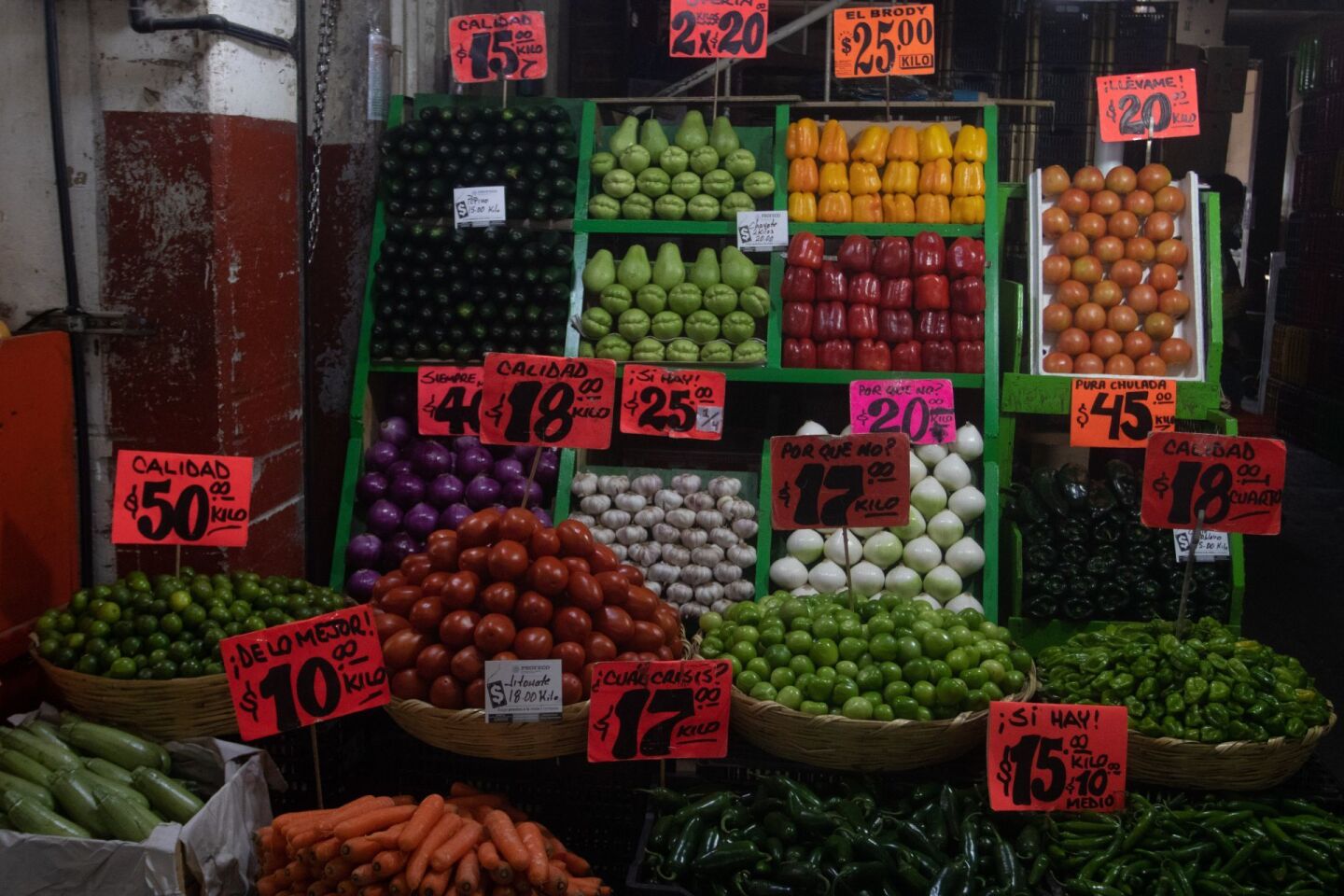 Precios de la canasta básica en la Central de Abastos, la cual se ve reflejada el incremento en el chile poblano, cebolla de bola y limón