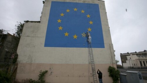 BRITAIN-EU-POLITICS-ART-BREXIT-BANKSY