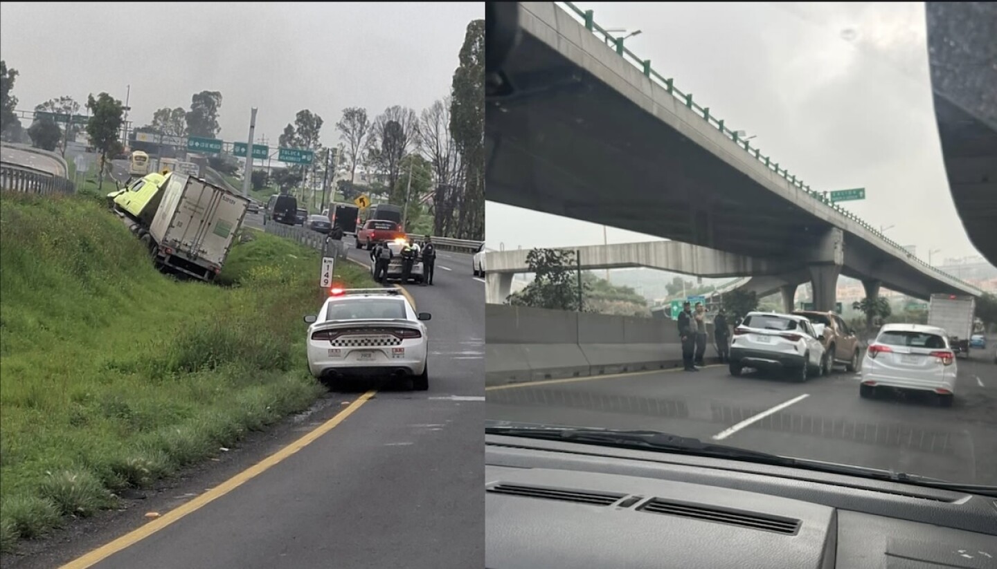 trafico mexico-queretaro accidente bloqueo inundaciones hoy.jpg