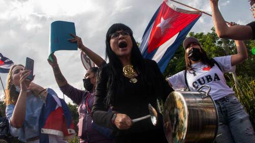 Protesta en la CDMX por la situación en Cuba