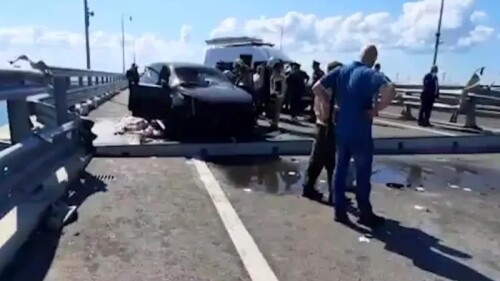 ataque contra el puente clave que une la crimea ocupada con rusia