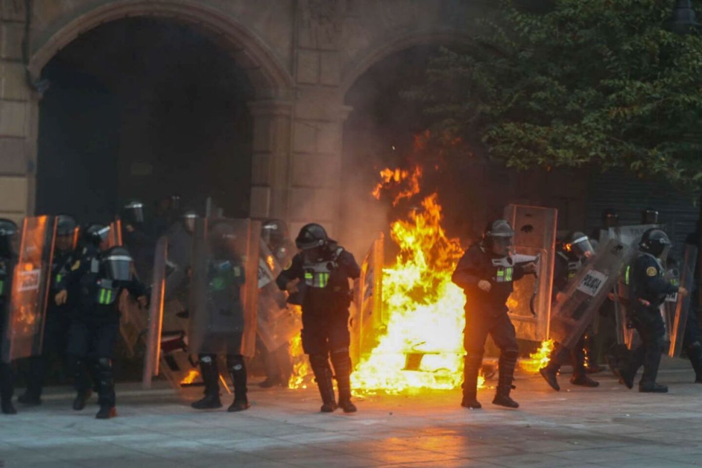Marcha Estudiantil Enfrentamiento