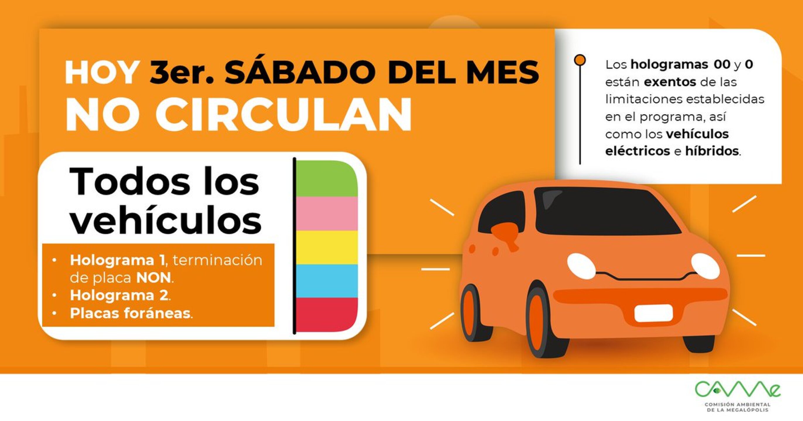 Hoy No Circula para el 3er sábado del mes