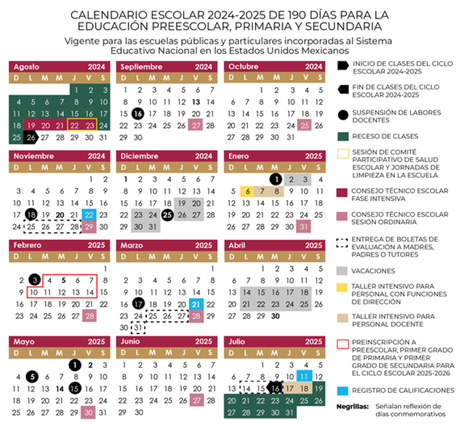 Calendario Escolar 2024-2025