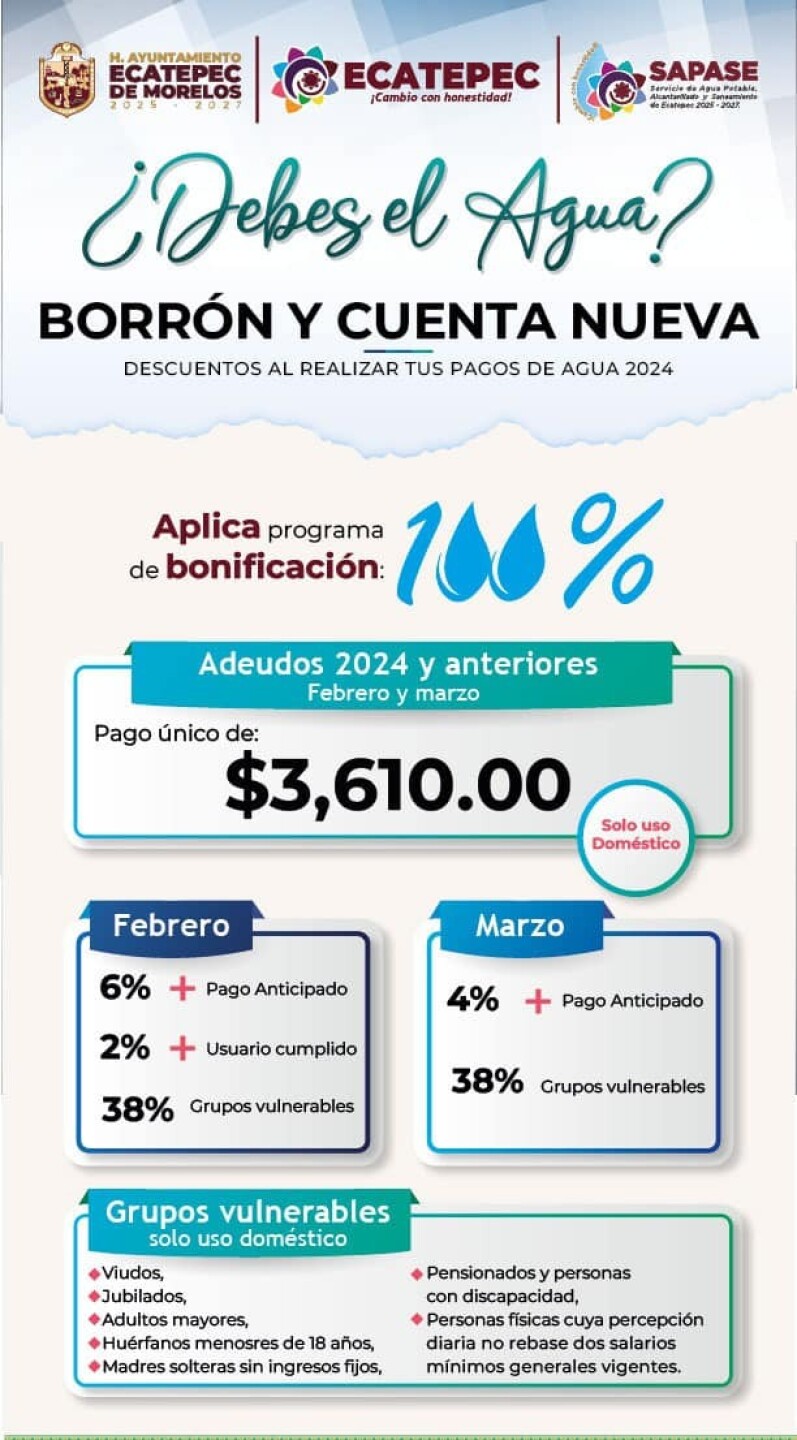 "Borrón y cuenta nueva" Sapase Ecatepec