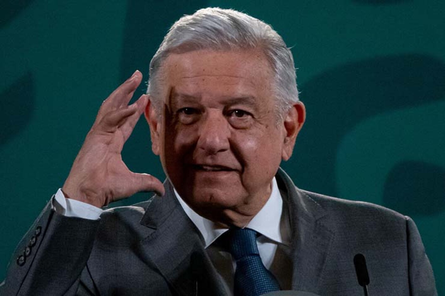 Andrés Manuel López Obrador, durante la conferencia matuina en Palacio Nacional.