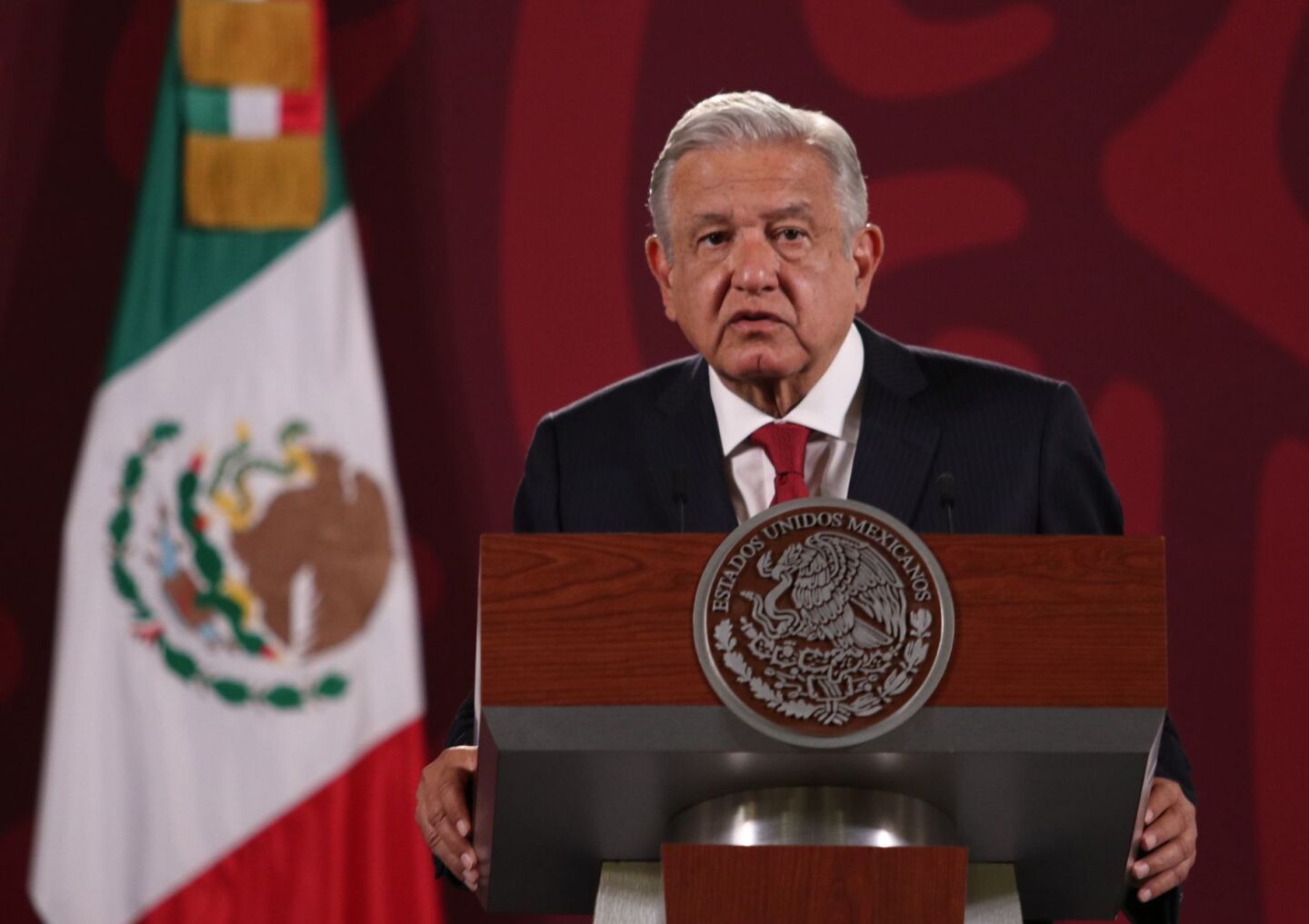 Andrés Manuel López Obrador, presidente de México durante conferencia matutina en Palacio Nacional.