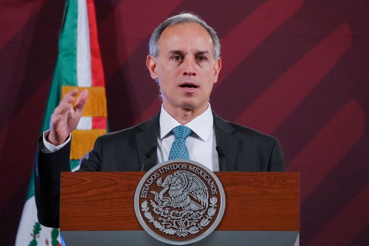 Hugo López-Gatell durante la conferencia matutina desde Palacio Nacional