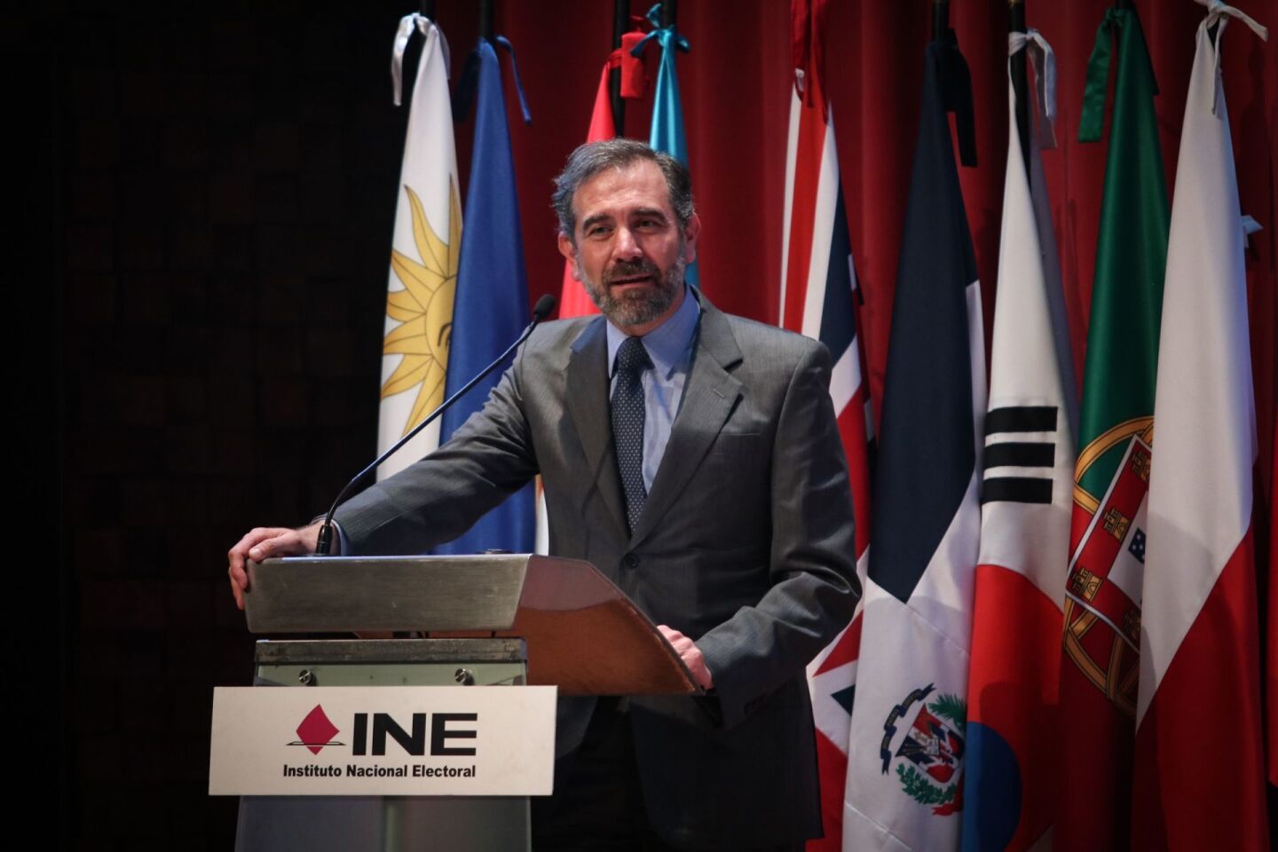 Lorenzo Córdova durante Foro Global de Democracia Directa Moderna 2023 que se llevó a cabo en el Museo Nacional de Antropología.