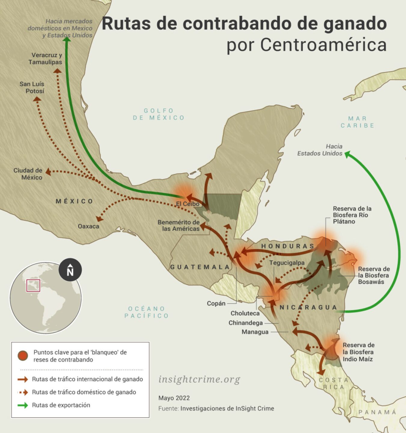 MAPA-3-Cattle-Rutas-de-contrabando-de-ganado-por-centroamerica-InSight-Crime-Map-May-2022-1201x1280