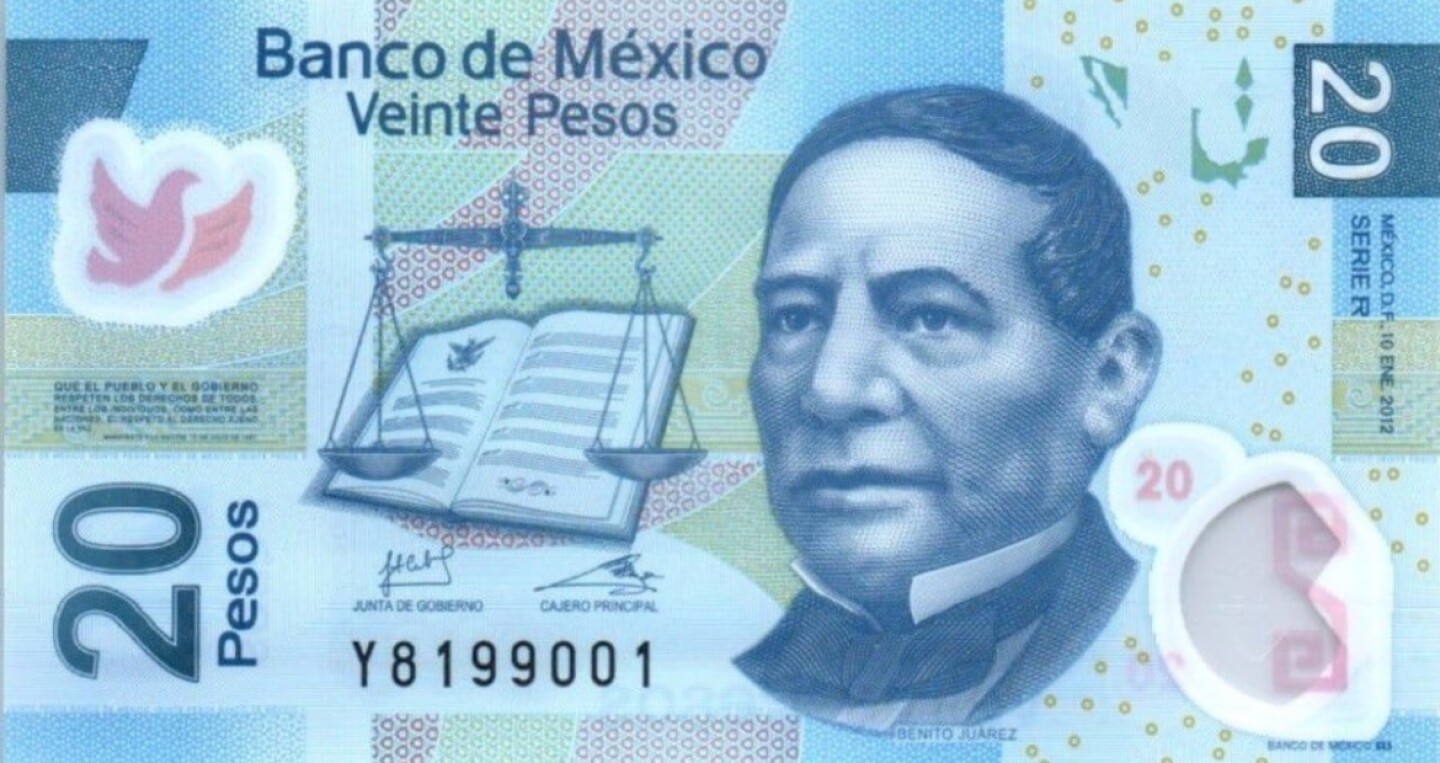 Billete 20 pesos Benito Juárez