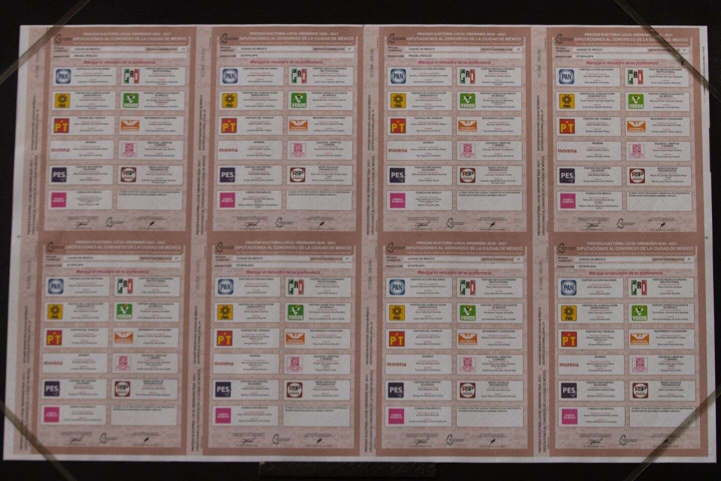 Boletas electorales para el próximo proceso electoral local ordinario 2020-2021