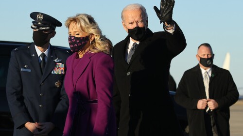 President-Elect Joe Biden Travels To Washington, D.C. Day Ahead Of His Inauguration