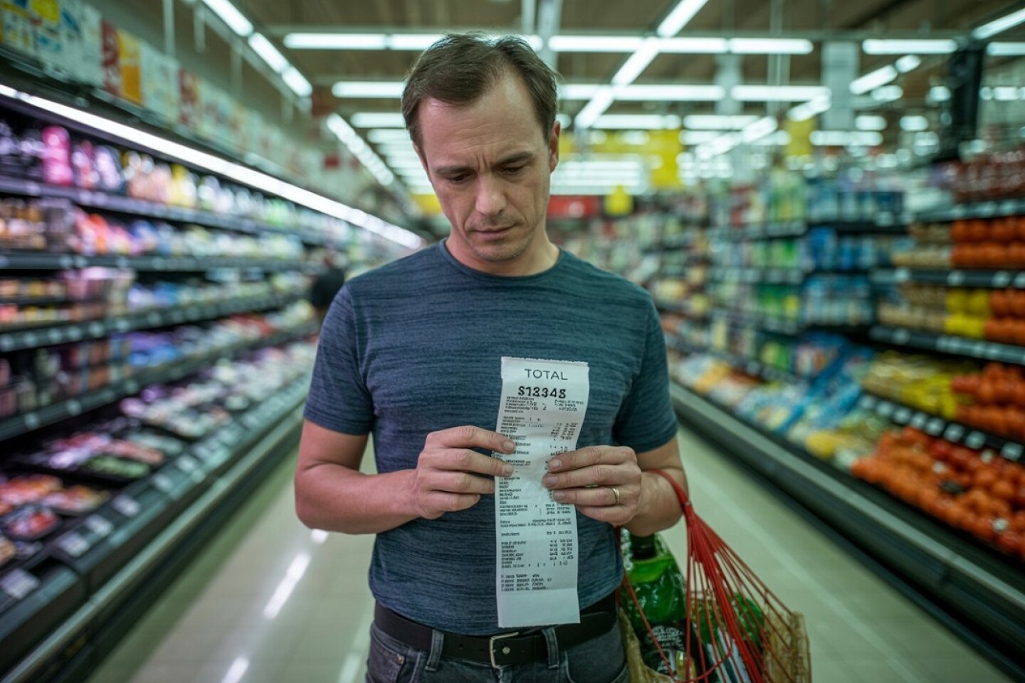 Ideogram hombre con ticket de compra